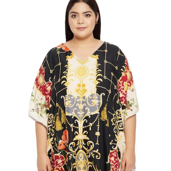 Gypsie Blu Plus Size Polyester Moo Moos Caftan Dress for Women Beach Cover-Up - Picture 8 of 10